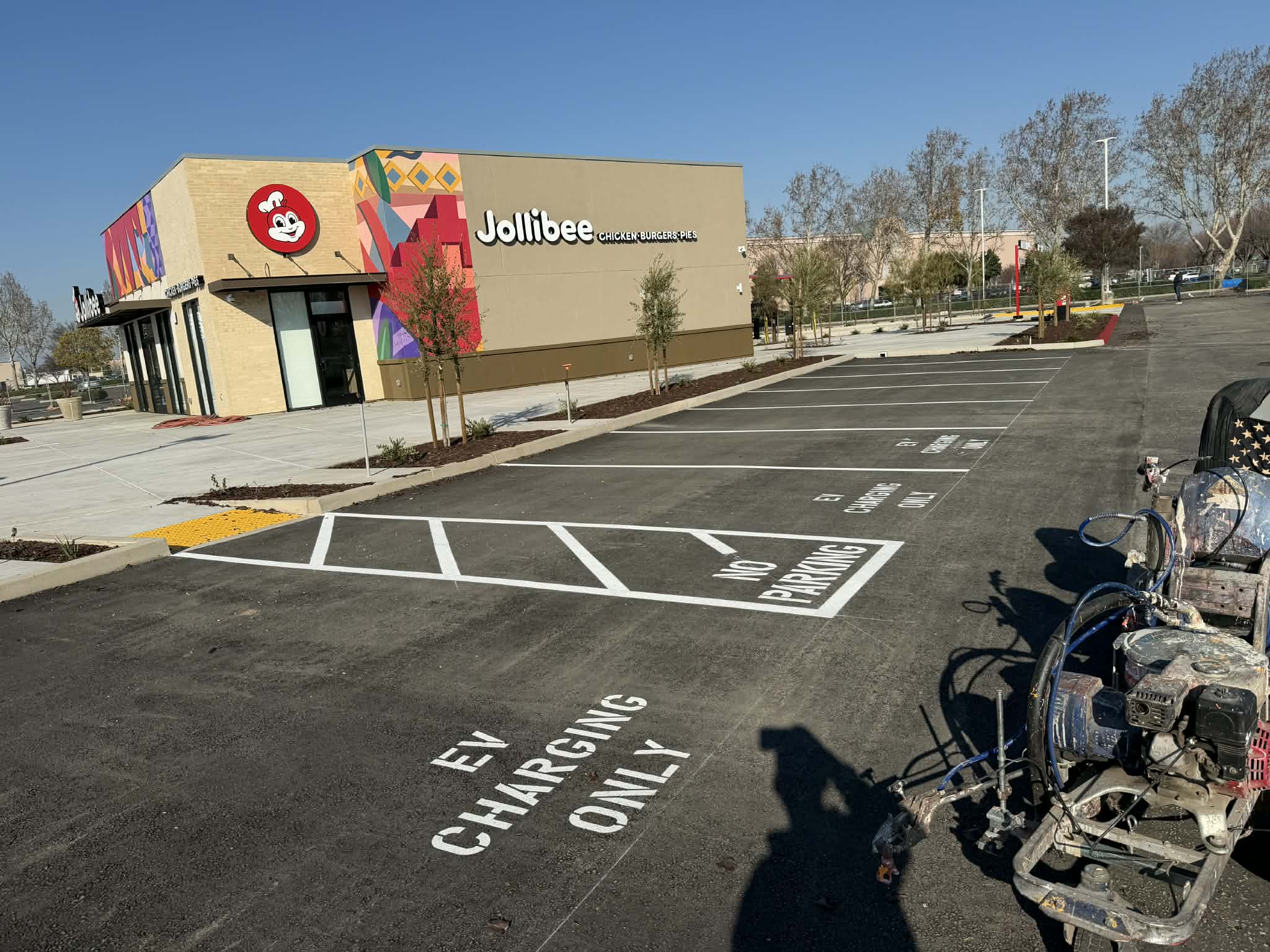 parking lot repainted